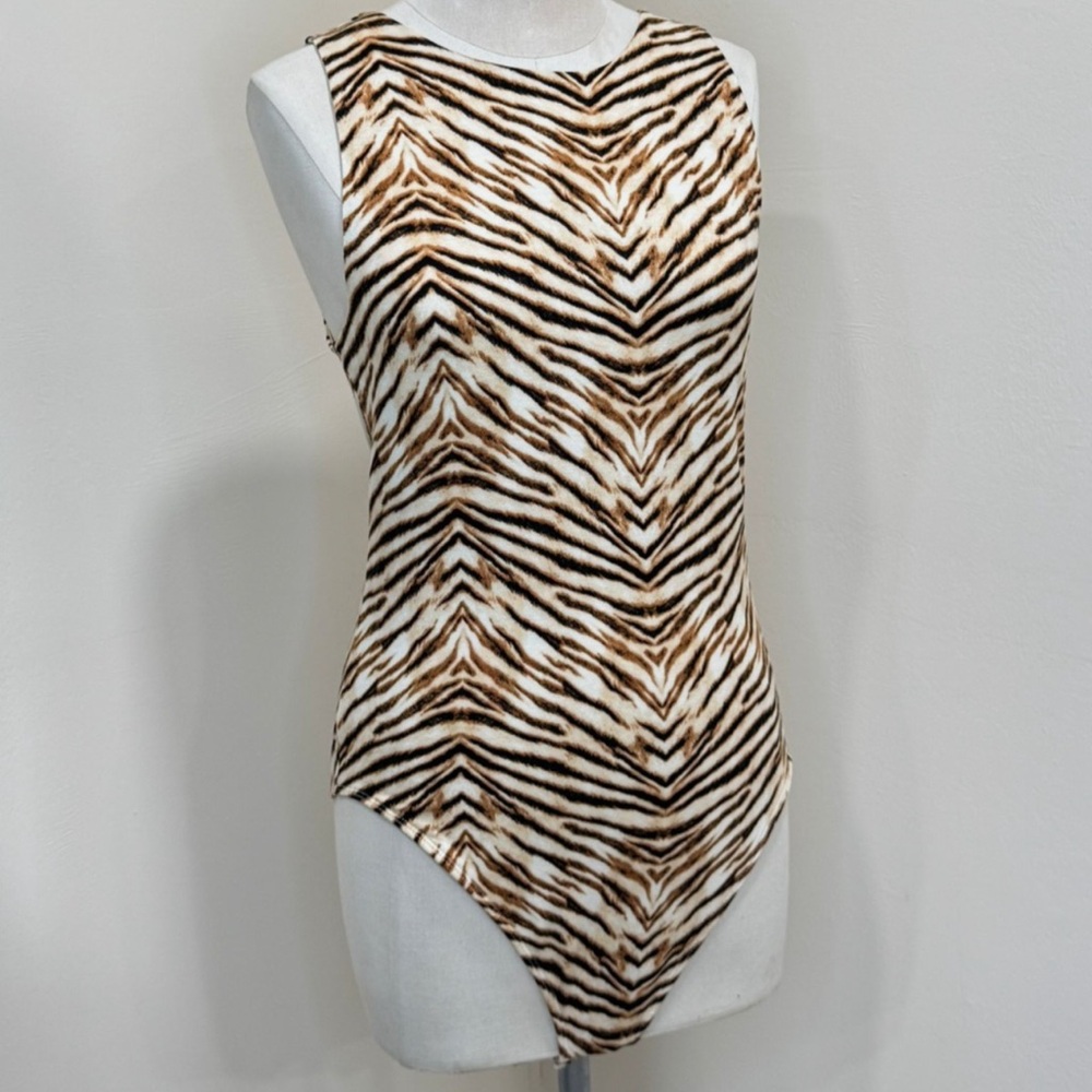 NWT BAR III Sleeveless Tiger Print Bodysuit